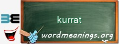 WordMeaning blackboard for kurrat